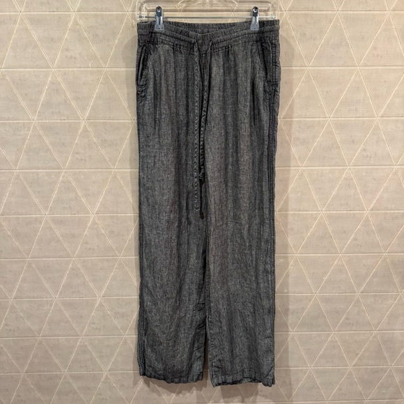 allen allen linen gray straight pants - Picture 1 of 5